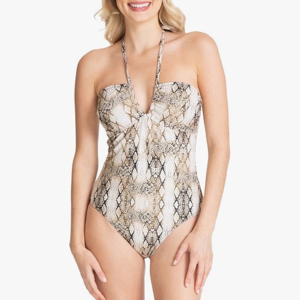 NWT RACHEL Rachel Roy Women's Standard Ruched Halter One Piece